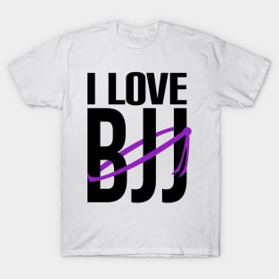 I love bjj - brazilian jiu jitsu purple belt T-Shirt